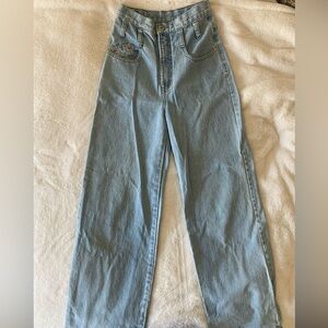 Authentic vintage wide leg rib cage jeans